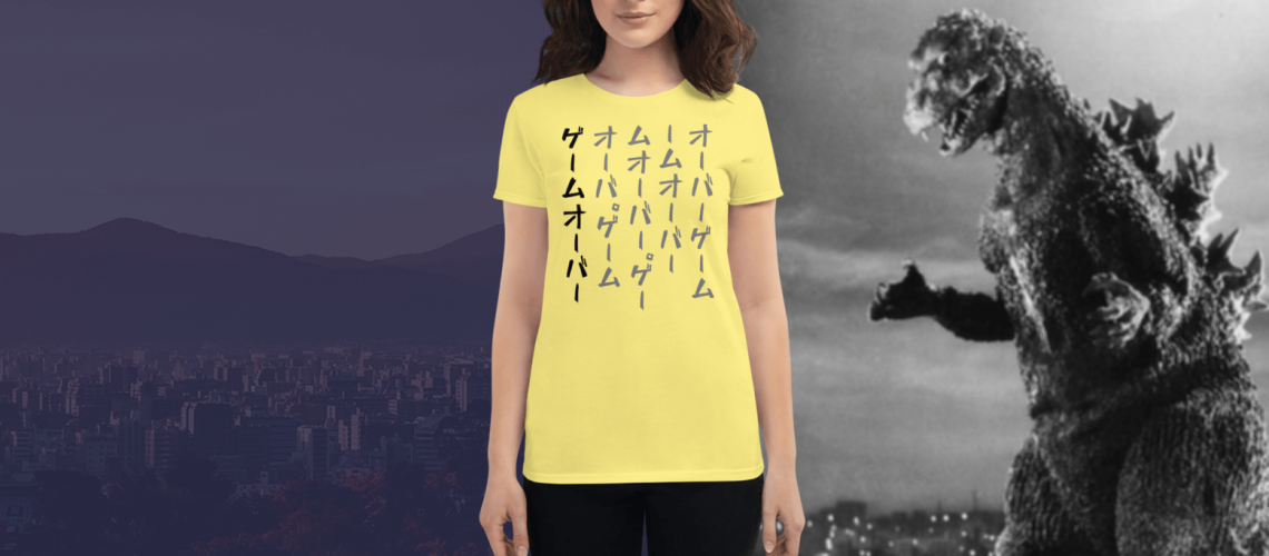 Japanese Writing Clothing Godzilla Women